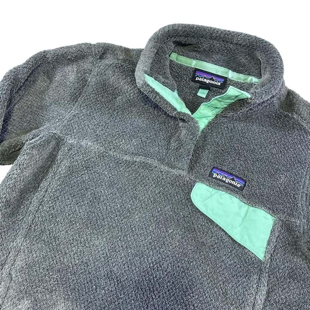 Patagonia Women's Re-Tool Snap-T Pullover Fleece Gray Mint Size S